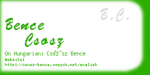 bence csosz business card